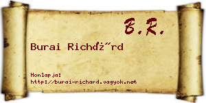 Burai Richárd névjegykártya